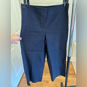 THEORY black linen wide leg pant sz M